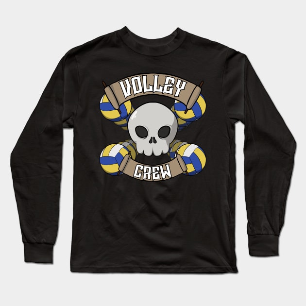 Volleyball crew Jolly Roger pirate flag Long Sleeve T-Shirt by RampArt